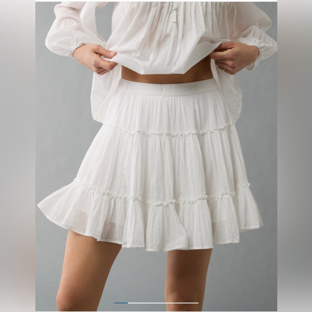 High Waisted Tiered Mini Skirt